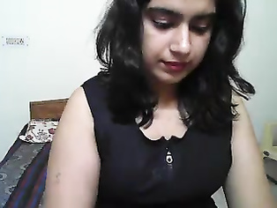 Busty babe from Delhi, India performing on live cam show and talking dirty and when the customer goes into private chat she stripped naked and masturbate for him.