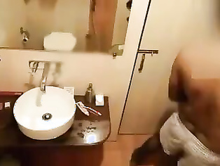 Desi beautiful couple making out in shower room.