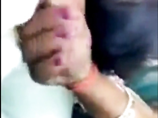 Indian aunty holding cock in train