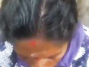 Indian Mom old Mature blowing her sons friend - Cum in mouth