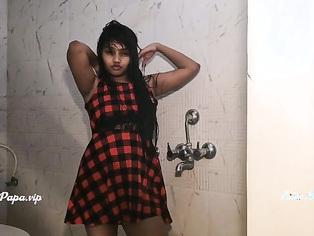 cute Desi indian bollywood model Alia Advani in bathroom taking shower