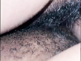 Hairy wet cunt enjoying a ebony cock