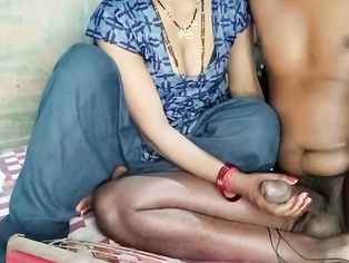 Bengali Bhabhi, wearing a maxi, pressed her boobs a lot and quenched the itch of her cunt.