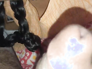 The housewife takes the husband's penis in her mouth and expels the sperm