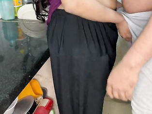 My maid was cleaning in the kitchen I went and fucked her when my housewife was out