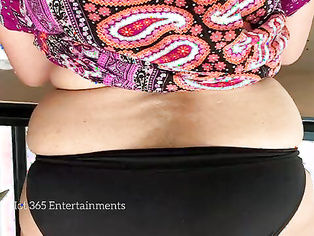 Curvy Maid flashes her Hairy Armpit and Navel