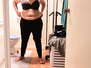 Hot Wife Changing Clothes and flashing Cute Curves